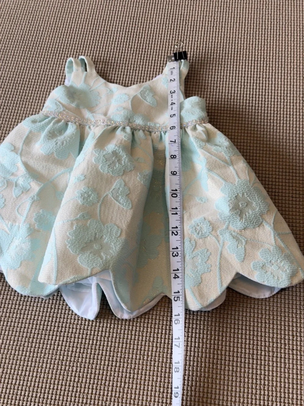 SWEAT HEART ROSE formal dress rhinestone details size 12M tie back